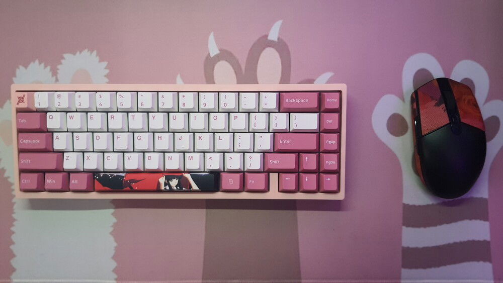with matching deskmat and custom spacebar