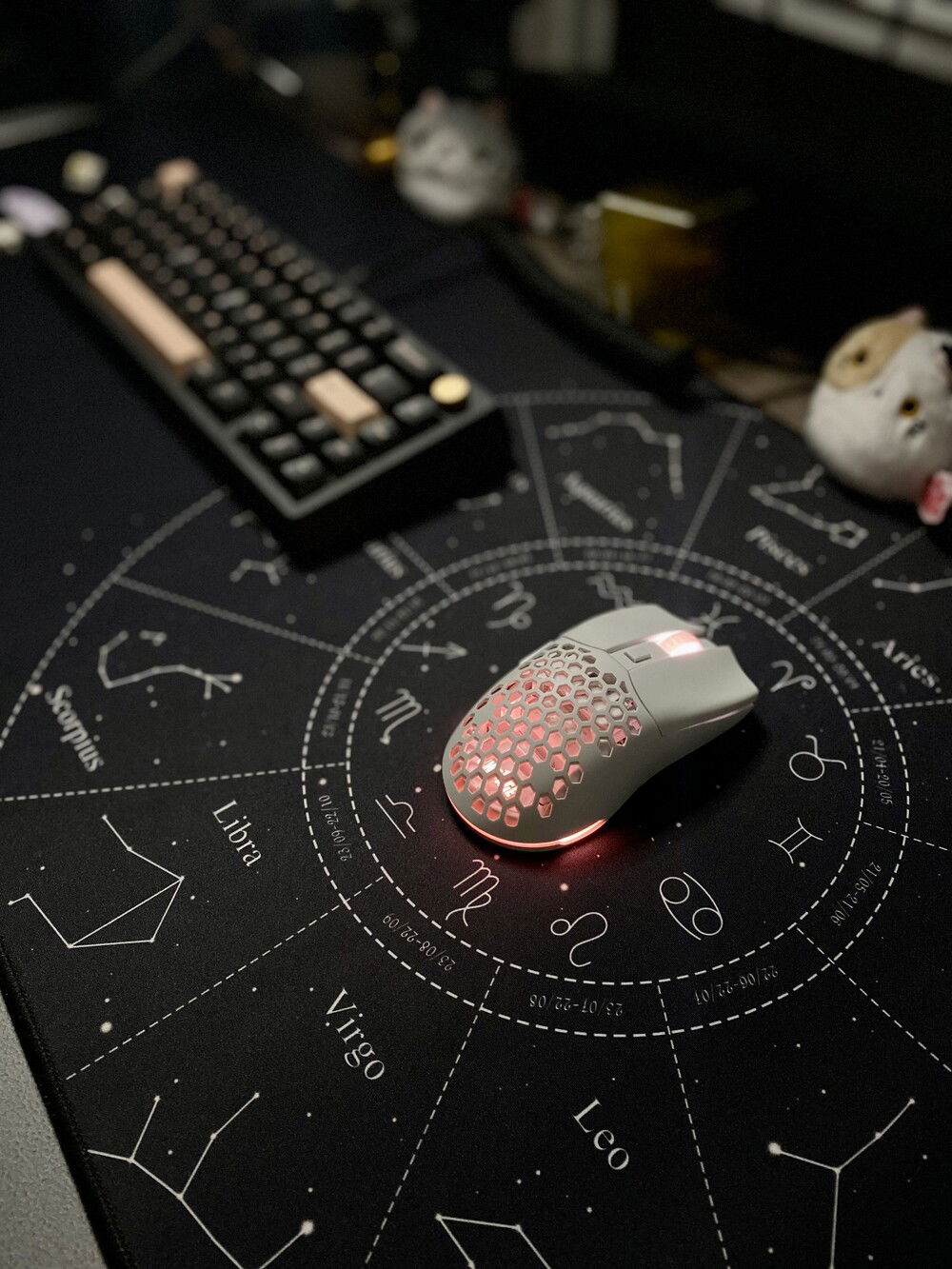 Pwnage Ultra Custom Mouse and Astrology Deskmat.